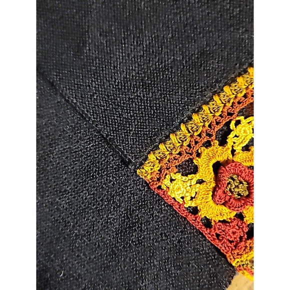 NWT Illary Baby Alpaca Knit Scarf Made In Peru Fringe Luxury Black Yellow Red - Picture 5 of 10